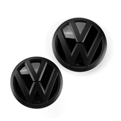VW Polo 5 (6C) 2014-17 - Coppia Stemma Logo - Anteriore Posteriore - Nero Opaco