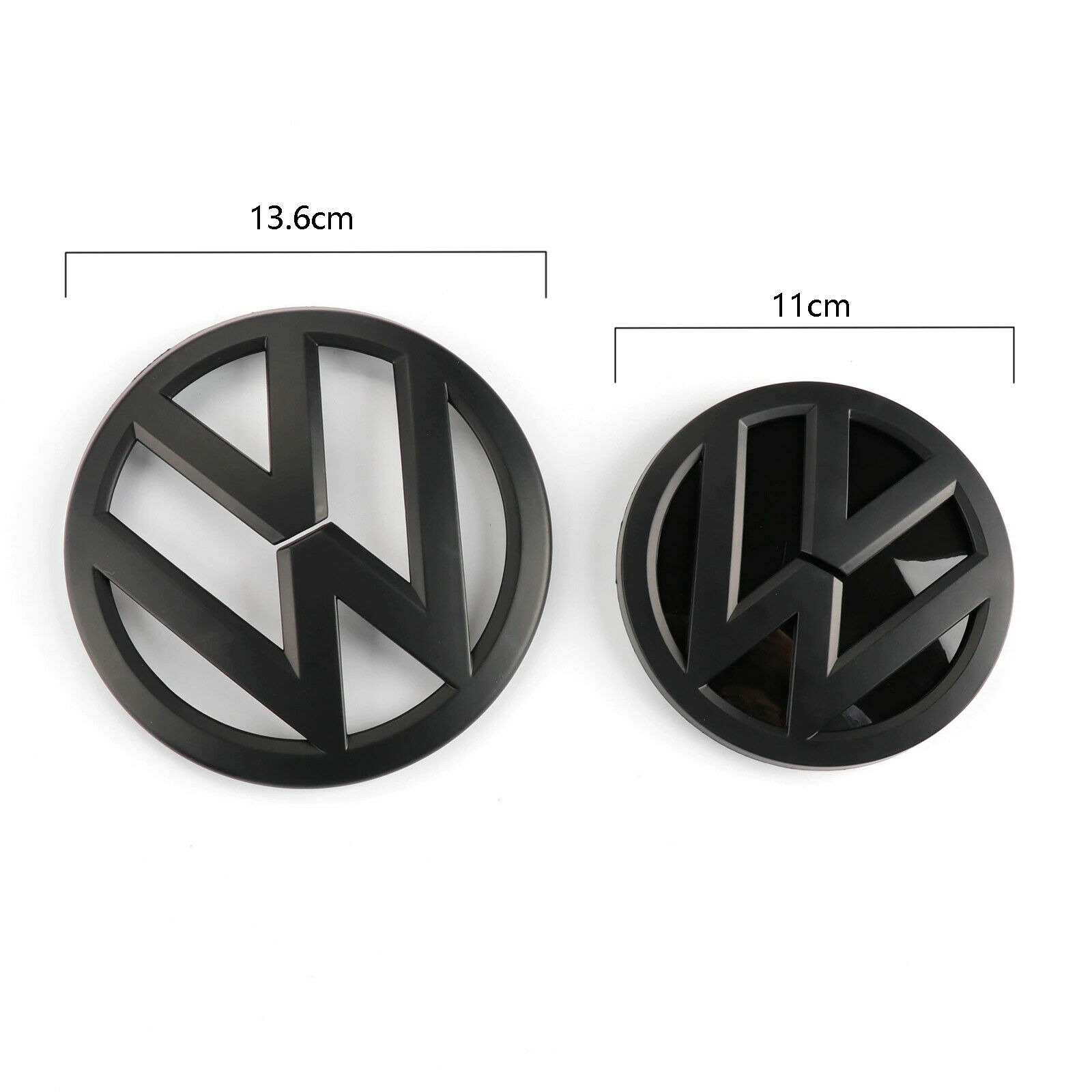 VW Volkswagen Golf 7 VII MK7 - Coppia Logo - Anteriore Posteriore - Nero Opaco - immagine 2