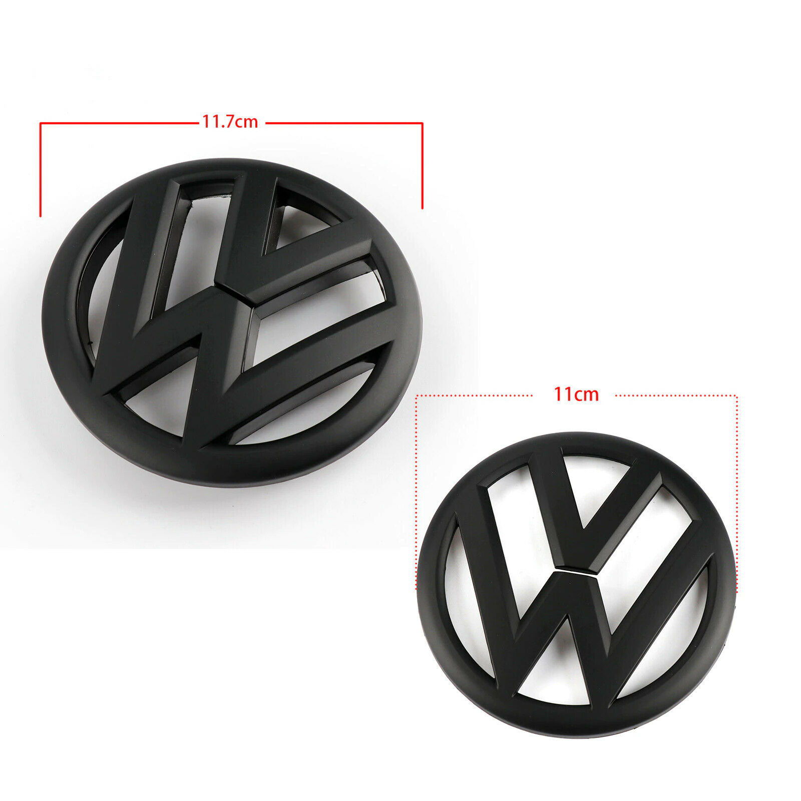 VW Polo 5 (6R) 2009-2013 - Coppia Stemma Logo Anteriore Posteriore - Nero Opaco - immagine 2