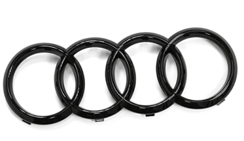 285mm - Stemma Logo Anteriore Cofano - Audi A6 Q3 Q5 Q7 - Nero Lucido - immagine 4