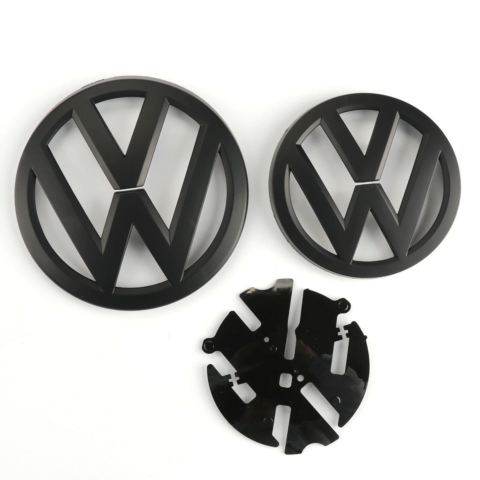 VW Volkswagen Golf 7 VII MK7 - Coppia Logo - Anteriore Posteriore - Nero Opaco - immagine 3