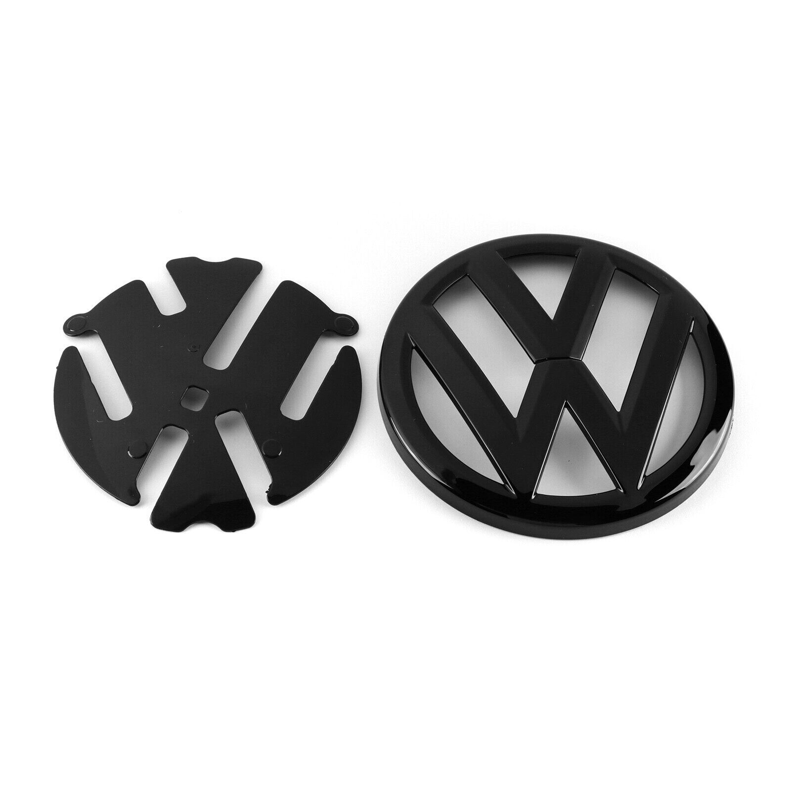 VW Polo 5 (6C) 2014-17 - Coppia Stemma Logo - Anteriore Posteriore - Nero Lucido - immagine 5