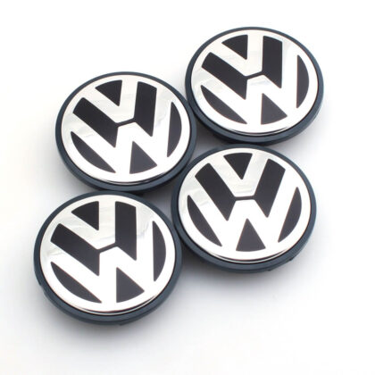 Set Di 4 Tappi Coprimozzo Logo - VW Volkswagen - 55mm 56mm 65mm 66mm