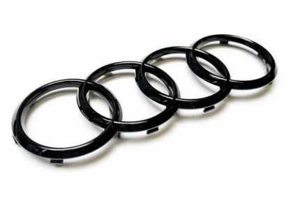 249mm - Stemma Logo Anteriore Cofano - Audi A1 A3 A4 A5 TT - Nero Lucido
