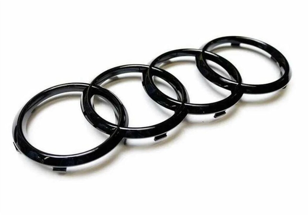 249mm - Stemma Logo Anteriore Cofano - Audi A1 A3 A4 A5 TT - Nero Lucido
