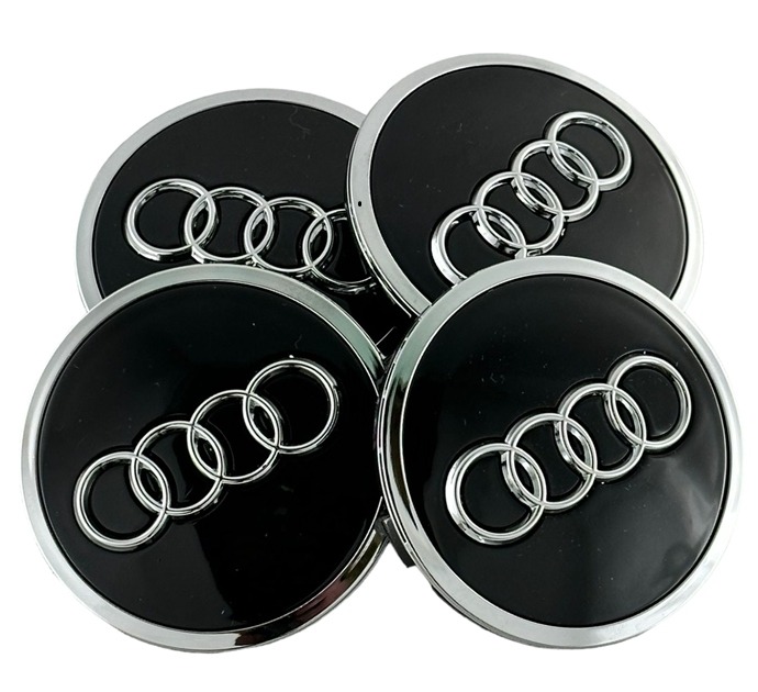 Set Di 4 Tappi Coprimozzo Logo Stemma - Audi - 60mm 61mm 68mm 69mm - immagine 4