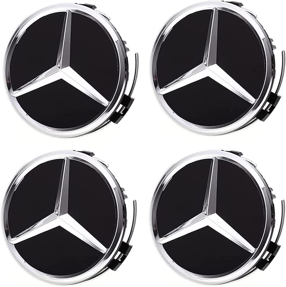 4 TAPPI COPRIMOZZO COMPATIBILE MERCEDES CERCHI 75MM - Foto 3