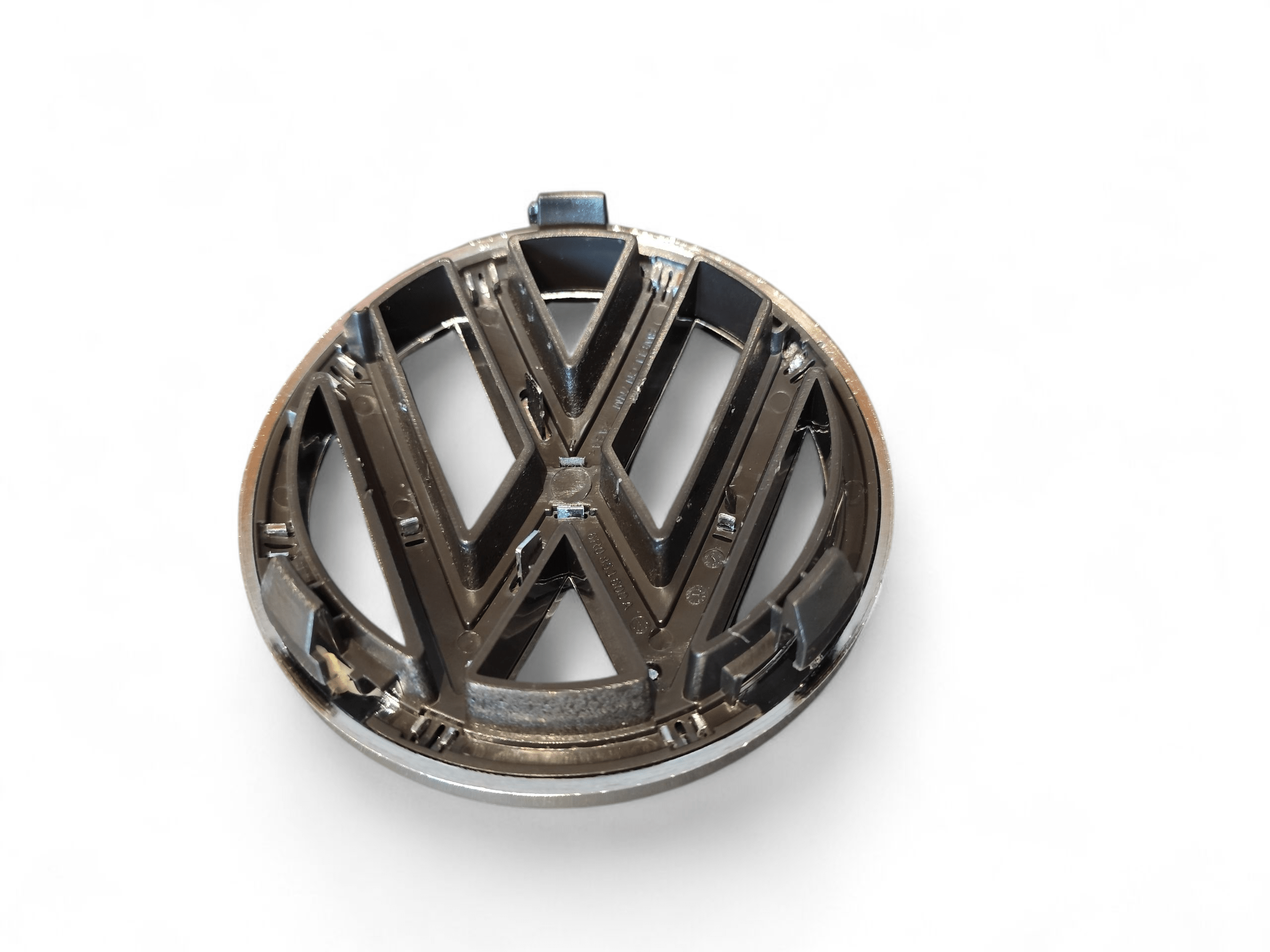 VW Polo 5 (6R) 2009-2013 - Coppia Stemma Logo Anteriore Posteriore - Argento Cromato - immagine 3