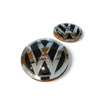 VW Golf MK7.5 (7 Facelift) - Coppia Logo - Anteriore Posteriore - Argento Cromato