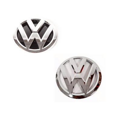 VW Volkswagen Golf 7 VII MK7 - Coppia Logo - Anteriore Posteriore - Argento Cromato